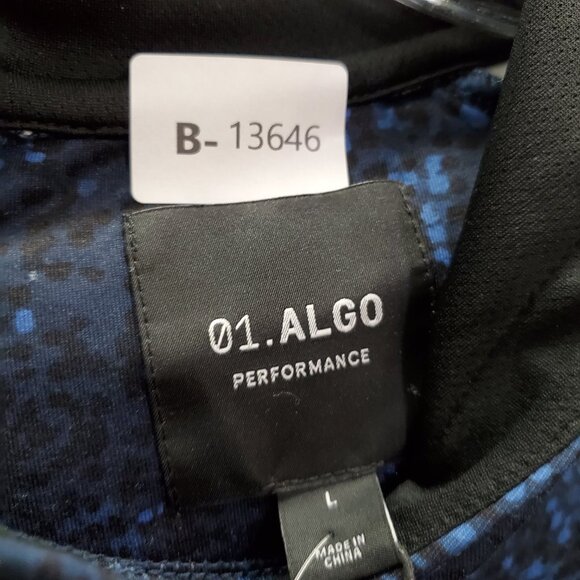 Algo Men Sweatshirt Large Blue Abstract Hoodie Fleece‎ Lightweight Pullover NWT - Picture 7 of 10